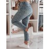 Světle modré dámské slim fit džíny s květinovým vzorem FLORAJIN