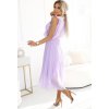 Elegantní světle fialové šaty BRENDA s plisovanou sukní
