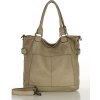 MARCO MAZZINI Béžová taupe kožená kabelka