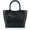 Dámská černá kožená shopper kabelka SERENA