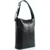 Černá dámská kožená shopper kabelka ELVORIA (Velikost ONE SIZE)