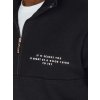 Černá pánská mikina s potiskem a polovičním zipem