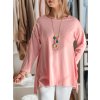 Světle růžová dámská asymetrická oversize halenka s přívěskem COMFILA