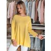 Žlutá dámská asymetrická oversize halenka s přívěskem COMFILA
