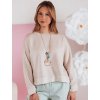 Světle béžová dámská lehká krátká mikina NUBISS s přívěskem