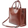 Dámská hnědá kožená kabelka BELVIANA (Velikost ONE SIZE)
