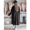 Černý dámský dlouhý oversize kabát LORINESS