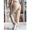 Elegantní dámské béžové plisované kalhoty s páskem PLISSO