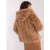 (Vel. S/M) Camel kožíšek s kapucí (Velikost S/M)