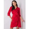Červené elegantní šaty s páskem (Velikost 36)