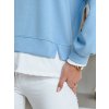 Lehká světle modrá dámská mikina volného střihu LUZZIO