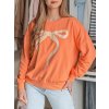 Oranžová dámská mikina s okouzlujícím potiskem mašle SOFTTIE