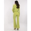 Limetkové dámské společenské kalhoty s kapsami a páskem