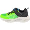 Černo-zelené dětské svítící tenisky Skechers Meteor-Lights - Krendox