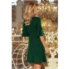 (Vel. L) Zelené šaty s volány na rukávech CELINE (Velikost L)