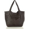 MARCO MAZZINI Tmavě hnědá velká dámská kožená shopper kabelka (Velikost ONE SIZE)