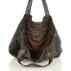 MARCO MAZZINI Tmavě hnědá velká dámská kožená shopper kabelka (Velikost ONE SIZE)