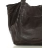 MARCO MAZZINI Tmavě hnědá velká dámská kožená shopper kabelka (Velikost ONE SIZE)