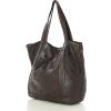 MARCO MAZZINI Tmavě hnědá velká dámská kožená shopper kabelka (Velikost ONE SIZE)