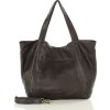 MARCO MAZZINI Tmavě hnědá velká dámská kožená shopper kabelka (Velikost ONE SIZE)