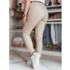 Béžové dámské slim fit kalhoty s vysokým pasem