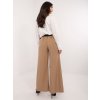 Dámské světle hnědé široké kalhoty s elastickým pasem
