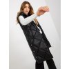(Vel. S) Černá prošívaná vesta s kapucí