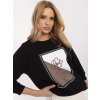 Černá dámská lehká mikina s potiskem (Velikost ONE SIZE)
