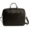 SOLIER tmavě hnědá pánská kožená business taška