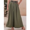 Khaki dámské široké kalhoty-sukně FLOWES