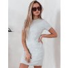 Světle šedé dámské mini šaty RIBBINA