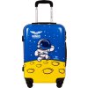 Modro-žlutý dětský kufr Astronaut 55x40x20 cm