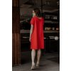 Elegantní dámské malinové midi šaty s límečkem (Rozmiar S)
