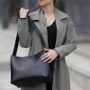 Černá dámská kožená shopper kabelka ELLISE (Velikost ONE SIZE)