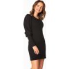 Černé mini šaty s nabíranými rukávy (Rozmiar S)