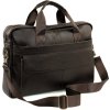 Solier Tmavě hnědá pánská elegantní kožená taška na notebook DUNE (Velikost ONE SIZE)