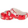 Červeno-bílé dětské nazouváky Crocs Classic Hello Kitty Red Clog K