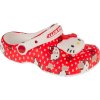 Červeno-bílé dětské nazouváky Crocs Classic Hello Kitty Red Clog K