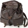 MARCO MAZZINI tmavě hnědý kožený batoh s kapsami