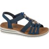 Tmavě modré dámské sandály na klínku Rieker Sandals (Velikost 36)