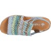 Světle modré dámské sandály na klínku Rieker Sandals