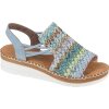 Světle modré dámské sandály na klínku Rieker Sandals
