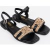 Černé dámské sandály s měkkou koženou stélkou