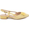 Elegantní dámské žluté lodičky na nízkém podpatku, podpatek 2,5 cm
