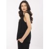 Černá dámská volná viskózová halenka bez rukávů