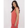 Korálová dámská volná viskózová halenka bez rukávů