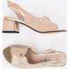 Béžová dámské sandály na podpatku, podpatek 5 cm