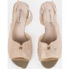 Béžová dámské sandály na podpatku, podpatek 5 cm