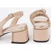 Béžová dámské sandály na podpatku, podpatek 5 cm