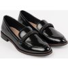 Černé dámské lakované mokasíny s koženou stélkou Sergio Leone